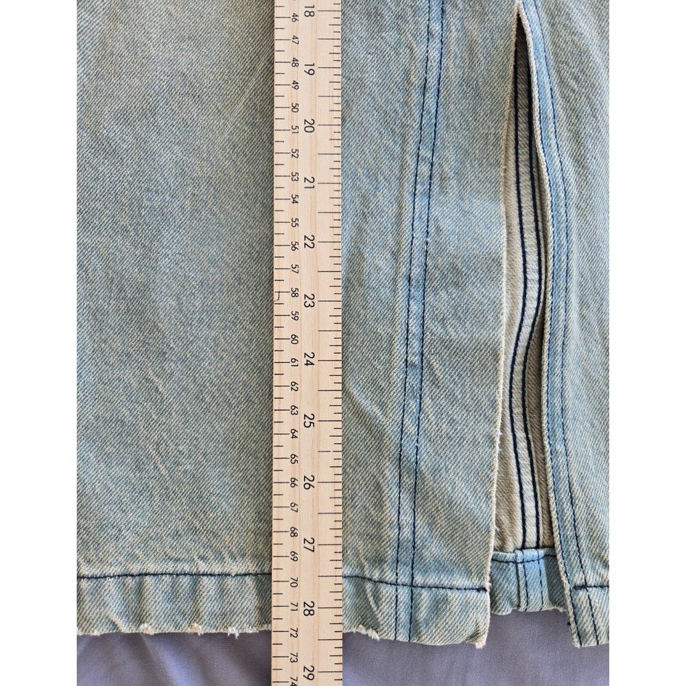 Plenty Jeans Midi Skirt Open Up Front W Sz 27 Y2K Grunge Preppy Bohemiem - Picture 12 of 14